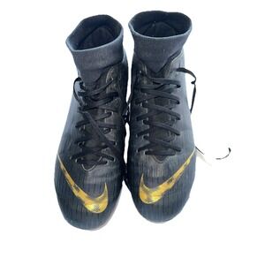 Nike Mercurial Soccer Cleats Size 7 Womens Engineered For Speed Black/Gold